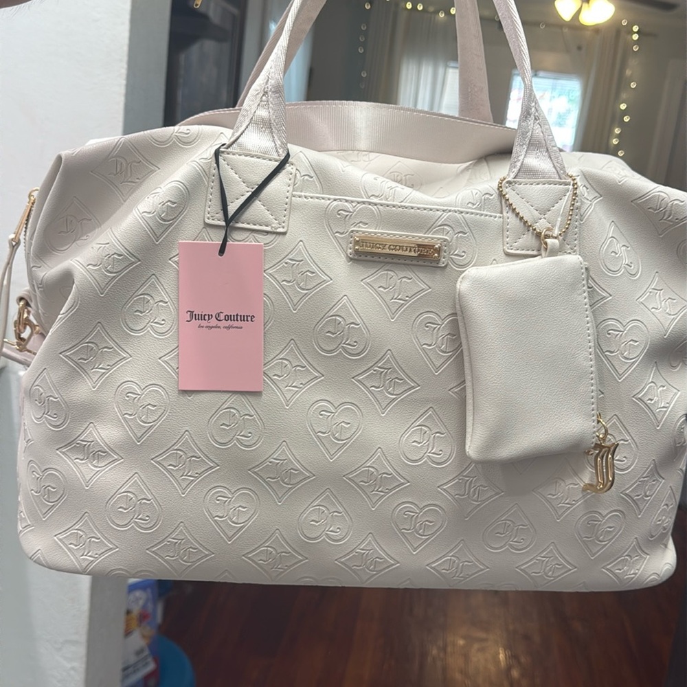 Juicy couture Rosie weekender powder blush pink valentine duffel bag travel